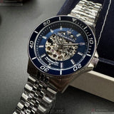 Maserati SFIDA Skeleton Automatic Blue Dial Silver Steel Strap Watch for Men - R8823140011 Authentic Buy Shop Now
