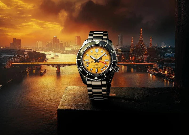 Seiko Prospex The Night of Siam Limited Edition Yellow Dial Silver Steel Strap Watch for Men - SPB487J1 Authentic Buy Shop Now