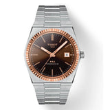 Tissot PRX Powermatic 80 18K Gold Brown Dial Silver Steel Strap Watch for Men - T931.407.41.291.00 Authentic Buy Shop Now