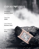 Emporio Armani Genni Silver Dial Black Leather Strap Watch for Women - AR11624 Buy Now By Emporio Armani