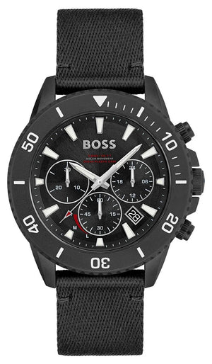 Hugo Boss Admiral Chronograph Black Dial Black Nylon Strap Watch for Men - 1513918 Authentic Buy Shop Now