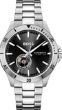 Hugo Boss Troper Chronograph Automatic Black Dial Silver Steel Strap Watch for Men - 1514202 Authentic Buy Shop Now