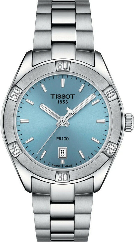 Tissot PR 100 Sport Chic Lady Blue Dial Silver Steel Strap Watch for Women - T101.910.11.351.00 Authentic Buy Shop Now