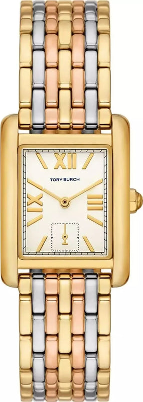 Tory Burch Eleanor White Dial Tri Tone Steel Strap Watch for Women - TBW1078 Buy Now By Tory Burch