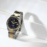 Maserati Competizione Black Dial Two Tone Steel Strap Watch for Men - R8853100042 Authentic Buy Shop Now