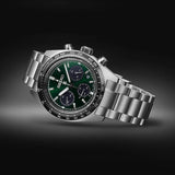Seiko Prospex Speedtimer Solar Chronograph Green Dial Silver Steel Strap Watch for Men - SSC933 Authentic Buy Shop Now