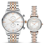 Emporio Armani Gianni T Bar Silver Dial Two Tone Steel Strap Watch for Women - AR11537 Buy Now By Emporio Armani