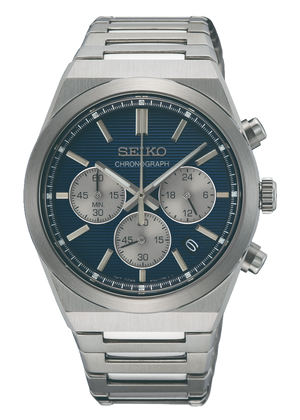 Seiko Conceptual Chronograph Blue Dial Silver Steel Strap Watch for Men- SSB453P1 Authentic Buy Shop Now