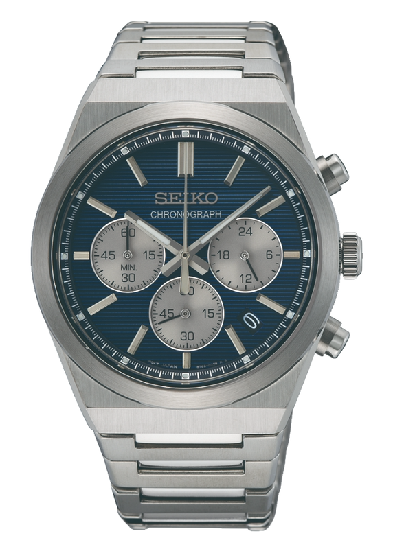Seiko Conceptual Chronograph Blue Dial Silver Steel Strap Watch for Men- SSB453P1 Authentic Buy Shop Now