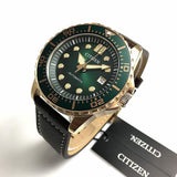 Citizen Mechanical Automatic Green Dial Brown Leather Strap Watch for Men - NJ0173-18X Buy Now By Citizen