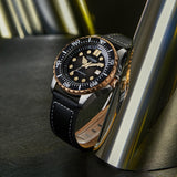 Citizen Mechanical Automatic Black Dial Black Leather Strap Watch for Men - NJ0176-10E Buy Now By Citizen