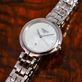 Tissot T-Lady Flamingo Diamonds Mother of Pearl Dial SIlver Steel Strap Watch for Women - T094.210.11.116.02 Authentic Buy Shop Now