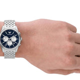 Emporio Armani Antonio Chronograph Blue Dial Silver Steel Strap Watch for Men - AR11582 Buy Now By Emporio Armani