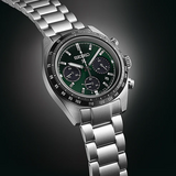 Seiko Prospex Speedtimer Solar Chronograph Green Dial Silver Steel Strap Watch for Men - SSC933 Authentic Buy Shop Now