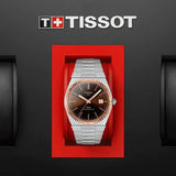 Tissot PRX Powermatic 80 18K Gold Brown Dial Silver Steel Strap Watch for Men - T931.407.41.291.00 Authentic Buy Shop Now