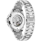 Hugo Boss Troper Chronograph Automatic Black Dial Silver Steel Strap Watch for Men - 1514202 Authentic Buy Shop Now
