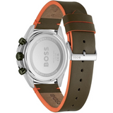 Hugo Boss Cloud Chronograph Olive Green Dial Green Leather Strap Watch for Men - 1514018 Authentic Buy Shop Now