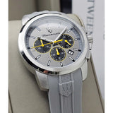 Maserati Successo Chronograph Grey Dial Grey Rubber Strap Watch for Men - R8871621043 Authentic Buy Shop Now