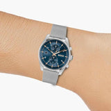 Hugo Boss Skytraveller Chronograph Blue Dial Silver Mesh Strap Watch for Men - 1514149 Buy Now By Hugo Boss
