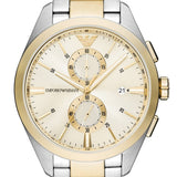 Emporio Armani Elegant Chronograph Cream Dial Two Tone Steel Strap Watch for Men - AR11605 Buy Now By Emporio Armani