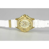 Philipp Plein The Skull Gold Dial White Silicone Strap Watch for Men - PWAAA1221 Authentic Buy Shop Now