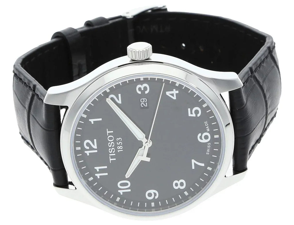 Tissot T-Sport Gent XL Black Dial Black Leather Strap Watch for Men - T116.410.16.057.00 Authentic Buy Shop Now