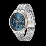 Hugo Boss Avery Chronograph Blue Dial Silver Steel Strap Watch for Men - 1514158 Authentic Buy Shop Now