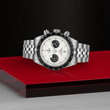 Tudor Black Bay Chrono Silver Dial Silver Steel Strap Watch for Men - M79360N-0014