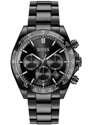 Hugo Boss Hero 2.0 Chronograph Black Dial Black Steel Strap Watch for Men - 1514271 Authentic Buy Shop Now