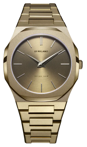 D1 Milano Ultra Thin Dusky Green Dial Green Steel Strap Watch for Men - D1-UTBJ36 Authentic Buy Shop Now