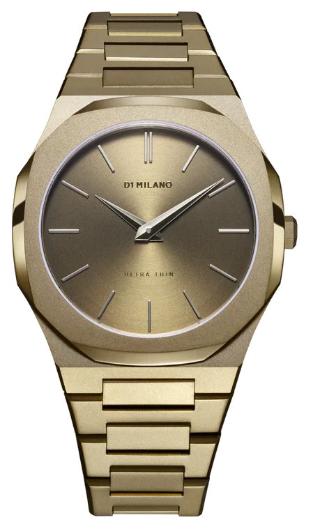 D1 Milano Ultra Thin Dusky Green Dial Green Steel Strap Watch for Men - D1-UTBJ36 Authentic Buy Shop Now