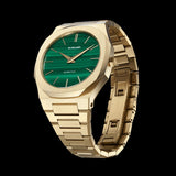 D1 Milano Ultra Thin Malachite Green Dial Gold Steel Strap Watch for Men - D1-UTBJ30 Authentic Buy Shop Now
