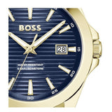 Hugo Boss Strike Blue Dial Gold Steel Strap Watch for Men - 1514172 Buy Now By Hugo Boss