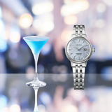 Seiko Presage Cocktail Time Automatic Skydiving Diamonds Blue Dial Silver Steel Strap Watch for Women - SRE007J1 Authentic Buy Shop Now