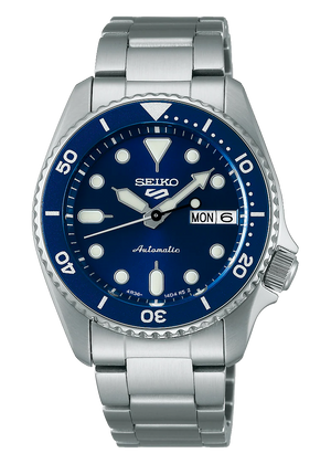 Seiko 5 Sports SKX Street Denim Blue Dial Silver Steel Strap Watch for Men - SRPL77K1 Authentic Buy Shop Now