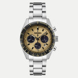 Seiko Prospex Speedtimer Solar Chronograph Gold Dial Silver Steel Strap Watch for Men - SSC817 Authentic Buy Shop Now