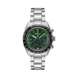 Seiko Prospex Speedtimer Solar Chronograph Green Dial Silver Steel Strap Watch for Men - SSC933 Authentic Buy Shop Now