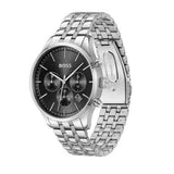 Hugo Boss Avery Chronograph Black Dial Silver Steel Strap Watch for Men - 1514157 Authentic Buy Shop Now