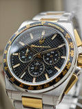 Maserati Velocità Chronograph Black Dial Two Tone Steel Strap Watch for Men - R8873652003 Authentic Buy Shop Now