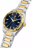Maserati Velocità Date Blue Dial Two Tone Steel Strap Watch for Men - R8853152001 Authentic Buy Shop Now