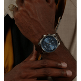 Hugo Boss Skytraveller Chronograph Blue Dial Brown Leather Strap Watch for Men - 1514194 Buy Now By Hugo Boss