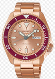 Seiko 5 Sports 55th Anniversary Limited Edition Rose Gold Dial Rose Gold Steel Strap Watch for Men - SRPK08K1 Authentic Buy Shop Now