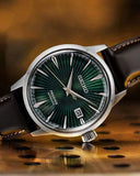 Seiko Presage Cocktail Time Automatic Green Dial Brown Leather Strap Watch for Men - SRPD37J1 Authentic Buy Shop Now