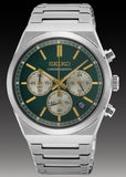 Seiko Sport Conceptual Chronograph Green Dial Silver Steel Strap Watch for Men - SSB461P1 Authentic Buy Shop Now