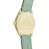 Gucci G Timeless Silver Dial Green Leather Strap Watch for Women - YA1265040 Authentic Buy Shop Now