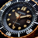 Citizen Mechanical Automatic Black Dial Black Leather Strap Watch for Men - NJ0176-10E Buy Now By Citizen