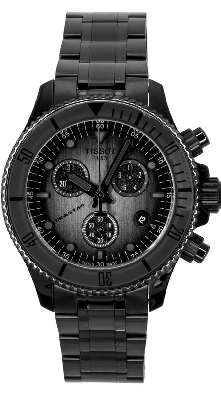 Tissot Seastar 1000 Chronograph Black Dial Black Steel Strap Watch for Men - T120.217.33.061.00 Authentic Buy Shop Now