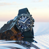 Hugo Boss Admiral Chronograph Blue Dial Blue Nylon Strap Watch for Men - 1513919 Authentic Buy Shop Now