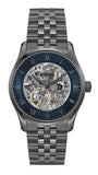 Hugo Boss Principle Skeleton Blue Dial Grey Steel Strap Watch for Men - 1514254 Authentic Buy Shop Now
