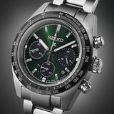 Seiko Prospex Speedtimer Solar Chronograph Green Dial Silver Steel Strap Watch for Men - SSC933 Authentic Buy Shop Now